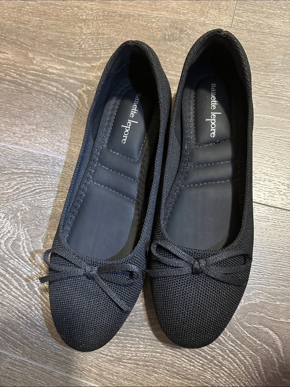 Nanette Lepore Black Knit Ballet Flats